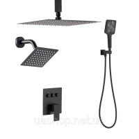 Vevor 315535 Душова система з душовою системою Rain Shower 12 дюймів / настінною лійкою 6 дюймів / ручним душем 4-в-1, поворотною