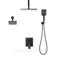 Vevor 315535 Душова система з душовою системою Rain Shower 12 дюймів / настінною лійкою 6 дюймів / ручним душем 4-в-1, поворотною