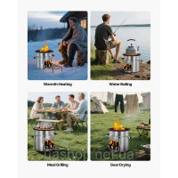 Vevor 317531 Дров'яна піч Rocket Stove BBQ Rocket з одними дверима, кемпінгова піч, кемпінговий гриль