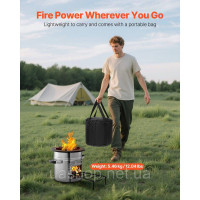 Vevor 317531 Дров'яна піч Rocket Stove BBQ Rocket з одними дверима, кемпінгова піч, кемпінговий гриль