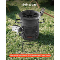Vevor 317532 Дров'яна піч Rocket Stove BBQ Rocket з подвійними дверима, кемпінгова піч, кемпінговий гриль