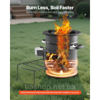 Vevor 317532 Дров'яна піч Rocket Stove BBQ Rocket з подвійними дверима, кемпінгова піч, кемпінговий гриль