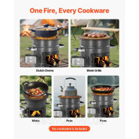 Vevor 317532 Дров'яна піч Rocket Stove BBQ Rocket з подвійними дверима, кемпінгова піч, кемпінговий гриль