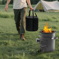 Vevor 317532 Дров'яна піч Rocket Stove BBQ Rocket з подвійними дверима, кемпінгова піч, кемпінговий гриль