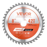 Vevor 318475 Дисковий пилковий диск (203 мм φ та 42 гострі зубці та товщина 2,2 мм) ідеально підходить для фанери OSB твердих