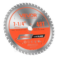 Vevor 318476 Дисковий пилковий диск (діаметр 185 мм, гострі зубці 48 мм, товщина 1,8 мм) ідеально підходить для сталі та алюмінію,