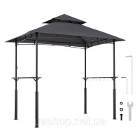 Vevor 317578 Альтанка BBQ, 2430x1500x500 мм, Навіс для гриля на відкритому повітрі, 2-ярусний навіс для альтанки BBQ, Садова Vevor 317578 Альтанка BBQ, 2430x1500x500 мм, Навіс для гриля на відкритому повітрі, 2-ярусний навіс для альтанки BBQ, Садова