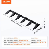 Vevor 315597 Стійка ковша, 120 см, важкий тракторний ківш, 6-зубчаста рейка для навантажувача, трактора, фронтального Vevor 315597 Стійка ковша, 120 см, важкий тракторний ківш, 6-зубчаста рейка для навантажувача, трактора, фронтального