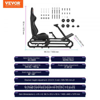 Vevor 315005 Підставка під кермо Logitech G923/G920/G29 Racing Sim Cockpit 150 кг 605-795 мм Vevor 315005 Підставка під кермо Logitech G923/G920/G29 Racing Sim Cockpit 150 кг 605-795 мм