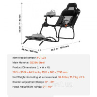 Vevor 315006 Підставка для керма Racing Simulator Cockpit Sim Racing Logitech G923/G920/G29 Vevor 315006 Підставка для керма Racing Simulator Cockpit Sim Racing Logitech G923/G920/G29