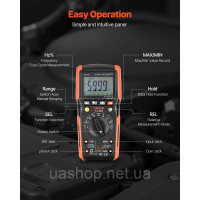 Vevor 316571 Цифровий мультиметр, вольтметр постійного/змінного струму з 6000 лічильниками, що показує TRMS, з автоматичним Vevor 316571 Цифровий мультиметр, вольтметр постійного/змінного струму з 6000 лічильниками, що показує TRMS, з автоматичним