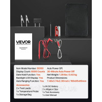 Vevor 316571 Цифровий мультиметр, вольтметр постійного/змінного струму з 6000 лічильниками, що показує TRMS, з автоматичним Vevor 316571 Цифровий мультиметр, вольтметр постійного/змінного струму з 6000 лічильниками, що показує TRMS, з автоматичним