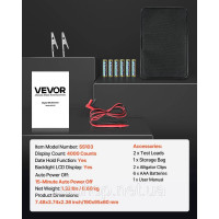 Vevor 316574 Цифровий мультиметр, вольтметр-омметр із TRMS на 4000 позначок, тестер змінної/постійної напруги 1000 В з