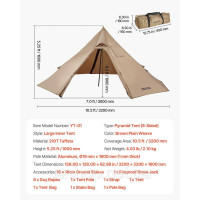 Vevor 317725 Кемпінговий намет Tipi з підключенням до плити, вігвам для 2 осіб, гарячий намет