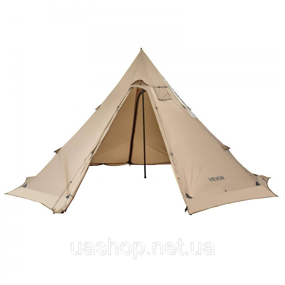 Vevor 317727 Індіанський намет Tipi Tent з підключенням до плити, кемпінговий намет для 4-6 осіб