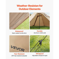 Vevor 317727 Індіанський намет Tipi Tent з підключенням до плити, кемпінговий намет для 4-6 осіб Vevor 317727 Індіанський намет Tipi Tent з підключенням до плити, кемпінговий намет для 4-6 осіб