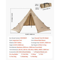 Vevor 317727 Індіанський намет Tipi Tent з підключенням до плити, кемпінговий намет для 4-6 осіб Vevor 317727 Індіанський намет Tipi Tent з підключенням до плити, кемпінговий намет для 4-6 осіб