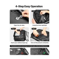 Vevor 316595 Рюкзак Vacuum Travel, 65 л, розширюваний вакуумний компресійний рюкзак з насосом, замок, схвалений TSA, порт