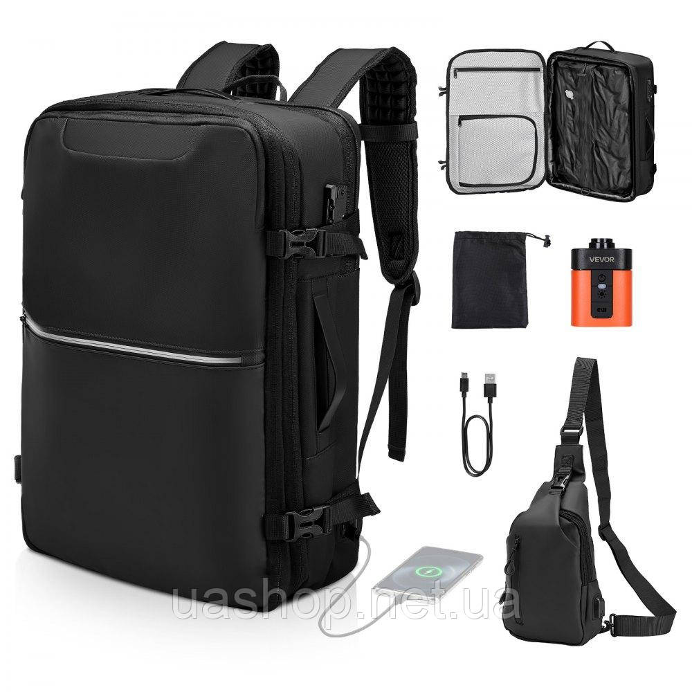 Vevor 316597 Рюкзак Vacuum Travel, 80 л, розширюваний вакуумний компресійний туристичний рюкзак з насосом, замок, схвалений TSA,