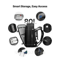 Vevor 316597 Рюкзак Vacuum Travel, 80 л, розширюваний вакуумний компресійний туристичний рюкзак з насосом, замок, схвалений TSA, Vevor 316597 Рюкзак Vacuum Travel, 80 л, розширюваний вакуумний компресійний туристичний рюкзак з насосом, замок, схвалений TSA,