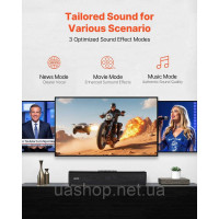 Vevor 316618 Саундбар для Smart TV, 2.0-канальний, компактні динаміки для телевізора 450 мм для проектора, підключення Bluetooth Vevor 316618 Саундбар для Smart TV, 2.0-канальний, компактні динаміки для телевізора 450 мм для проектора, підключення Bluetooth