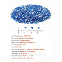 Vevor 317762 Скляні камінці Fire Glass 4,5 кг 6,35 мм, камінне скло, скляні камені, декор, кобальтово-синій колір Vevor 317762 Скляні камінці Fire Glass 4,5 кг 6,35 мм, камінне скло, скляні камені, декор, кобальтово-синій колір