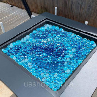 Vevor 317786 Скляний камінь Fire Glass 4,5 кг 19 мм, скляне скло для каміна, скляні намистини, карибсько-блакитний Vevor 317786 Скляний камінь Fire Glass 4,5 кг 19 мм, скляне скло для каміна, скляні намистини, карибсько-блакитний