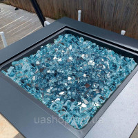 Vevor 317772 Скляні камені Fire Glass 9 кг 12,7 мм, камінне скло, скляні камені, декоративне каміння, блакитний колір