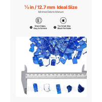 Vevor 317774 Скляні камінці Fire Glass 15,88 кг, 12,7 мм, камінні, скляні камені, декор, кобальтово-сині