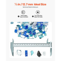 Vevor 317768 Декоративне каміння Fire Glass 4,5 кг, скляне каміння 12,7 мм, кобальтово-синє/аквамаринове/прозоре Vevor 317768 Декоративне каміння Fire Glass 4,5 кг, скляне каміння 12,7 мм, кобальтово-синє/аквамаринове/прозоре