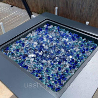 Vevor 317768 Декоративне каміння Fire Glass 4,5 кг, скляне каміння 12,7 мм, кобальтово-синє/аквамаринове/прозоре Vevor 317768 Декоративне каміння Fire Glass 4,5 кг, скляне каміння 12,7 мм, кобальтово-синє/аквамаринове/прозоре