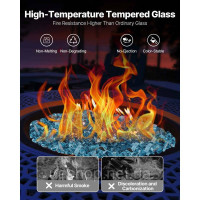 Vevor 317772 Скляні камені Fire Glass 9 кг 12,7 мм, камінне скло, скляні камені, декоративне каміння, блакитний колір