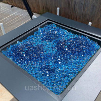 Vevor 317773 Скляні камінці Fire Glass 4,5 кг 25,4 мм, камінне скло, скляні камені, декор, карибсько-блакитний колір