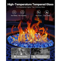 Vevor 317774 Скляні камінці Fire Glass 15,88 кг, 12,7 мм, камінні, скляні камені, декор, кобальтово-сині