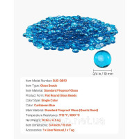 Vevor 317786 Скляний камінь Fire Glass 4,5 кг 19 мм, скляне скло для каміна, скляні намистини, карибсько-блакитний Vevor 317786 Скляний камінь Fire Glass 4,5 кг 19 мм, скляне скло для каміна, скляні намистини, карибсько-блакитний
