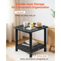 Vevor 317793 Журнальний столик Пластиковий садовий стіл Балконний стіл HDPE 45x38x44 см Чорний Vevor 317793 Журнальний столик Пластиковий садовий стіл Балконний стіл HDPE 45x38x44 см Чорний
