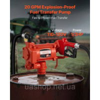 Vevor 316692 Паливний перекачувальний насос, 230 В змінного струму, електричний дизельний перекачувальний насос, 76 л/хв, з Vevor 316692 Паливний перекачувальний насос, 230 В змінного струму, електричний дизельний перекачувальний насос, 76 л/хв, з