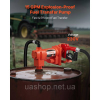 Vevor 316693 Паливний перекачувальний насос, 230 В змінного струму, електричний дизельний перекачувальний насос, 57 л/хв, з Vevor 316693 Паливний перекачувальний насос, 230 В змінного струму, електричний дизельний перекачувальний насос, 57 л/хв, з
