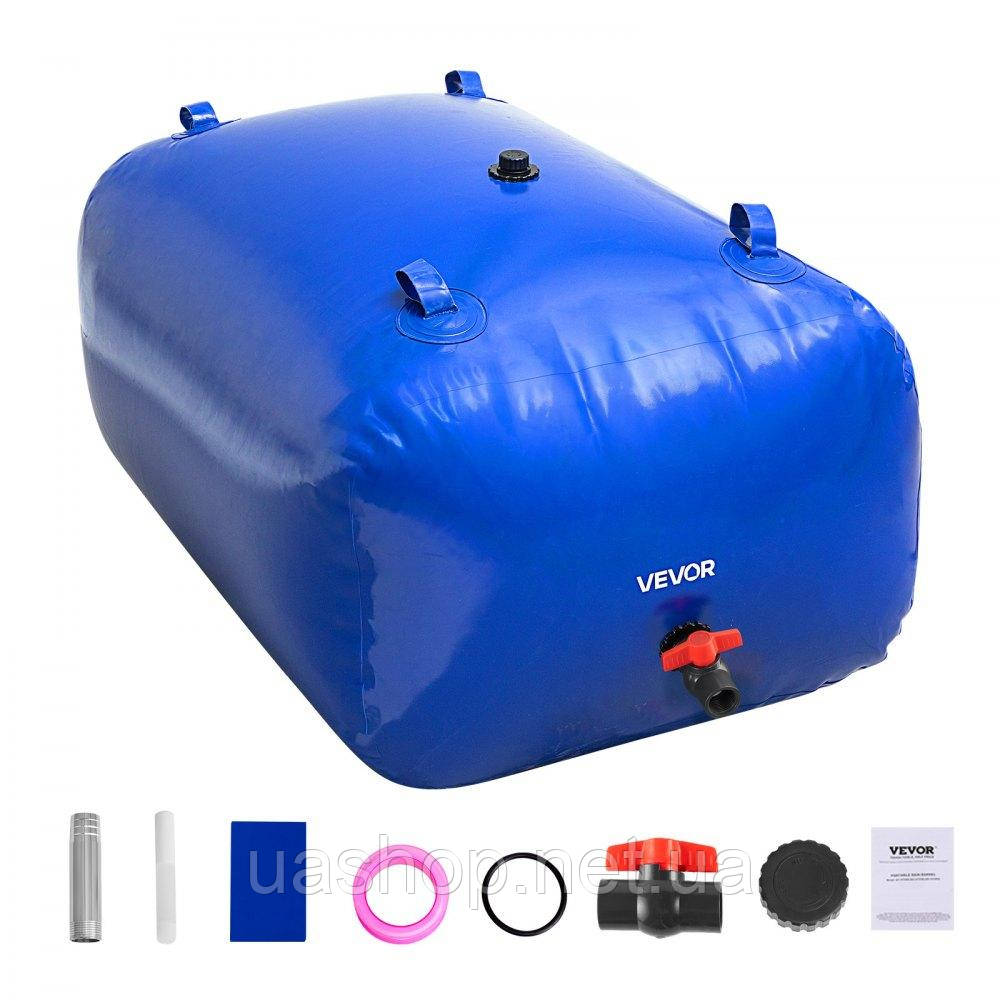 Vevor 317812 Контейнер для зберігання води, резервуар для води 400 л, потовщений ПВХ 1000D, складний мішок для води 0,9 мм, для
