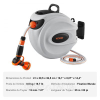 Vevor 317825 Котушка для шланга котушка для шланга вода 180° 25мx12мм поворотна настінна коробка для шланга зі стопором для Vevor 317825 Котушка для шланга котушка для шланга вода 180° 25мx12мм поворотна настінна коробка для шланга зі стопором для
