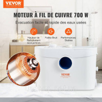 Vevor 316746 Підйомна система, 700 Вт, потік 9600 л/год, висота подачі 10 м, подрібнювач стічних вод з 3 впускними отворами, 99% Vevor 316746 Підйомна система, 700 Вт, потік 9600 л/год, висота подачі 10 м, подрібнювач стічних вод з 3 впускними отворами, 99%