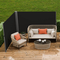 Vevor 317866 Вітрозахисний тент для внутрішнього дворика 180 x 600 см чорний рулонний бічний тент, що розсувається для приватного Vevor 317866 Вітрозахисний тент для внутрішнього дворика 180 x 600 см чорний рулонний бічний тент, що розсувається для приватного