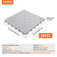 Vevor 315866 Підлогове кріплення для гаража, 305 x 305 x 13,4 мм, набір з 50 промислових підлогових кріплень, нековзна двостороння