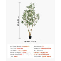Vevor 317917 Штучна олива 2,4 м, штучна рослина з чорним горщиком, декорація для інтер'єру Vevor 317917 Штучна олива 2,4 м, штучна рослина з чорним горщиком, декорація для інтер'єру