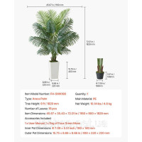 Vevor 317918 Штучна пальма Areca 1,8 м Штучна пальма з білим горщиком Штучна рослина
