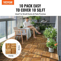 Vevor 315930 Плитка для патіо, комплект з 10 штук, балконна плитка 30 x 30 см, водонепроникна торф'яна соснова підлога, дерев'яна Vevor 315930 Плитка для патіо, комплект з 10 штук, балконна плитка 30 x 30 см, водонепроникна торф'яна соснова підлога, дерев'яна