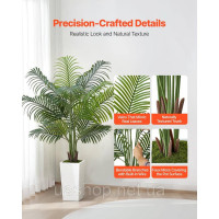 Vevor 317927 Vorvor Artificial Areca Palm, 1,52 м, штучні тропічні пальмові рослини з білим саджанцем, штучна рослина рослини в