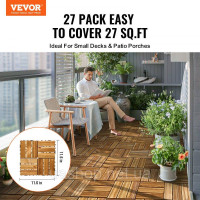 Vevor 315931 Плитка для патіо, комплект із 27 предметів, балконна плитка 30 x 30 см, водонепроникна торф'яна соснова дерев'яна Vevor 315931 Плитка для патіо, комплект із 27 предметів, балконна плитка 30 x 30 см, водонепроникна торф'яна соснова дерев'яна