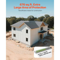 Vevor 315959 Фольга для будинку, 1,37 x 45,72 м, пароізоляційна фольга, товщина 0,13 мм, міцна пароізоляційна фольга для стійкого