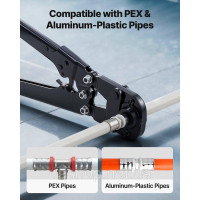 Vevor 316980 Обтискний інструмент для труб PEX та алюмінієво-пластикових труб з губками TH12, TH16, TH20, TH26 та TH32 та гнучкою Vevor 316980 Обтискний інструмент для труб PEX та алюмінієво-пластикових труб з губками TH12, TH16, TH20, TH26 та TH32 та гнучкою